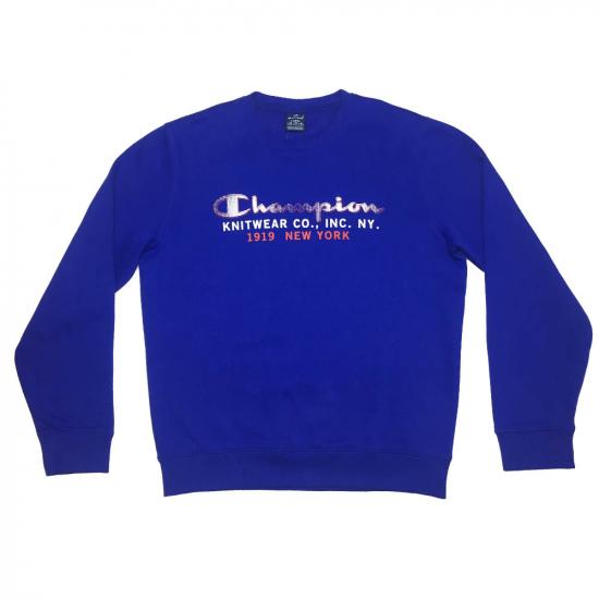 Толстовка Champion Crewneck Sweatshirt, 213433 светло-синий - купить в интернет магазине Acrobat24.ru 