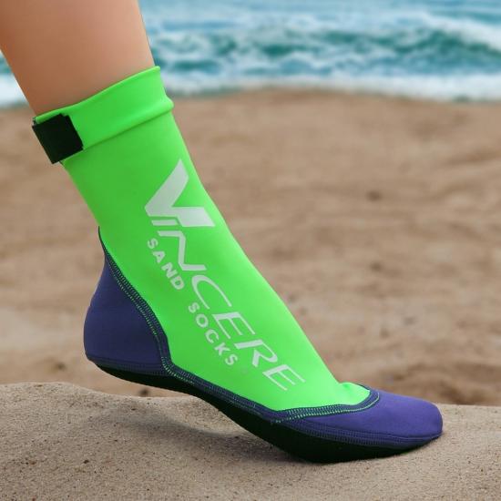 Носки для пляжного волейбола VINCERE LIME GREEN SAND SOCKS - купить в интернет магазине Acrobat24.ru 